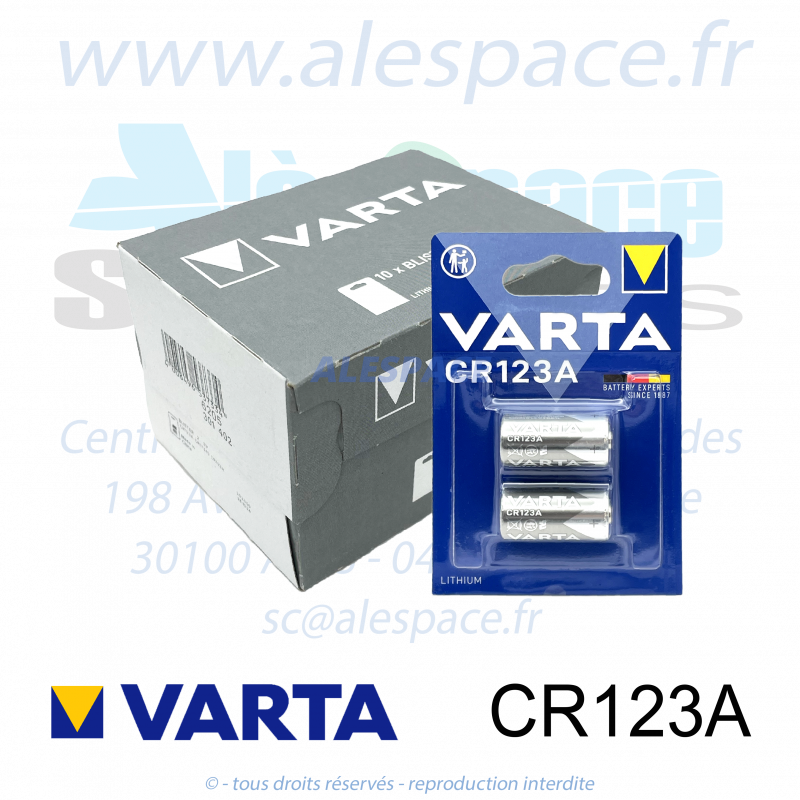 VARTA LITHIUM - CR123A - Pile Lithium - 3V - Boîtes x20 Piles - Photo 001 VARTA LITHIUM - CR123A - Pile Lithium - 3V - Boîtes x20 Piles - Photo 001