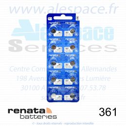 RENATA 361 MP - SR721W - Pile de montre 1,55V - Blister x10 Piles - Photo 001