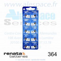 RENATA 364 MP - SR621SW - Pile de montre 1,55V - Blister x10 Piles - Photo 001