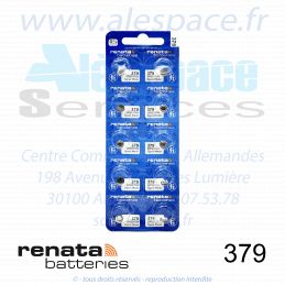 RENATA 379 MP - SR521SW - Pile de montre 1,55V - Blister x10 Piles - Photo 001