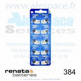 RENATA 384 MP - SR41SW - Pile de montre 1,55V - Blister x10 Piles - Photo 001