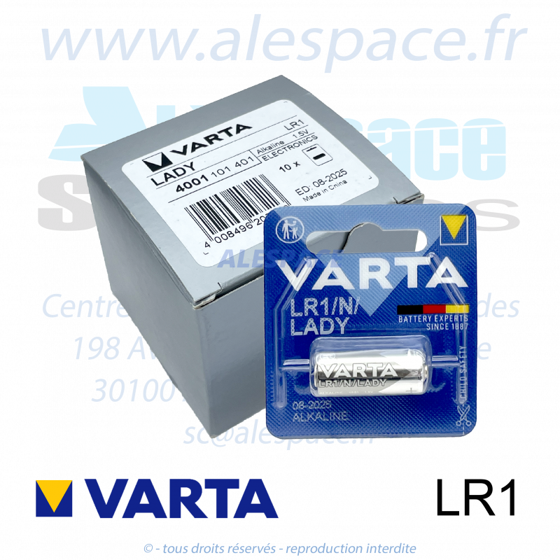 VARTA - LR1 - LADY - MN9100 - N - Pile alcaline - 1,5V - Boîte x10 Piles - Photo 001 VARTA - LR1 - LADY - MN9100 - N - Pile alcaline - 1,5V - Boîte x10 Piles - Photo 001