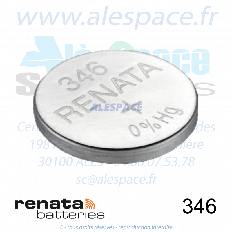 RENATA 346 MP - SR712SW - Pile de montre 1,55V - Photo 001 RENATA 346 MP - SR712SW - Pile de montre 1,55V - Photo 001