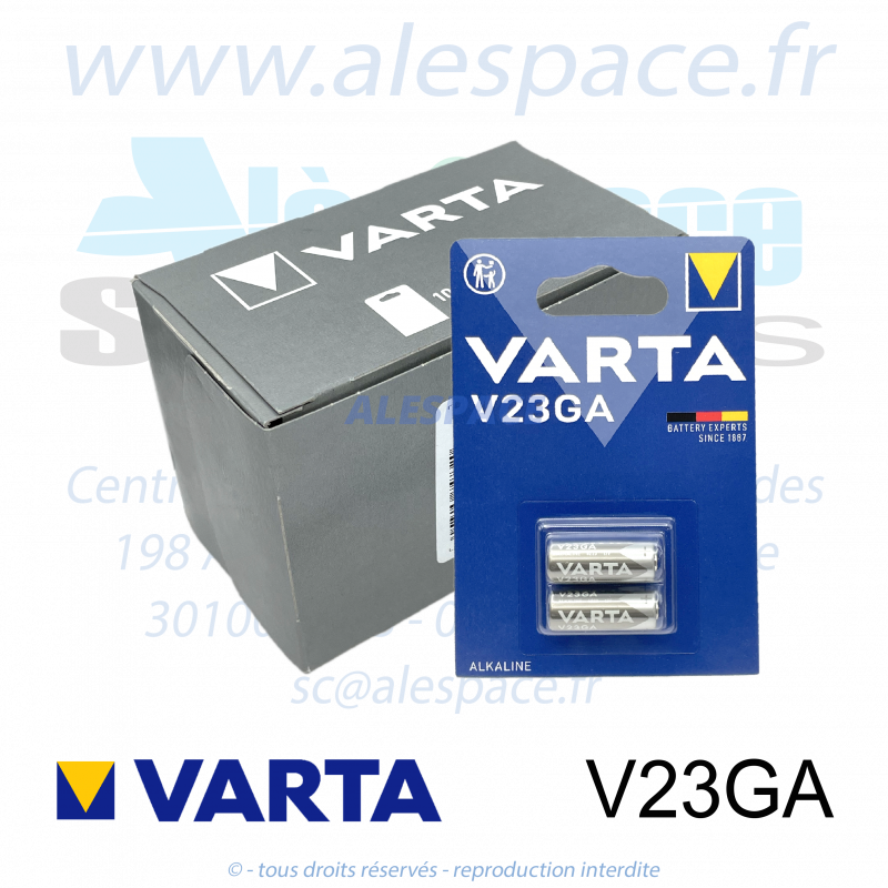 VARTA - V23GA - MN21 - 8LR932 - Pile alcaline - 12V - Boîte x20 Piles - Photo 001 VARTA - V23GA - MN21 - 8LR932 - Pile alcaline - 12V - Boîte x20 Piles - Photo 001