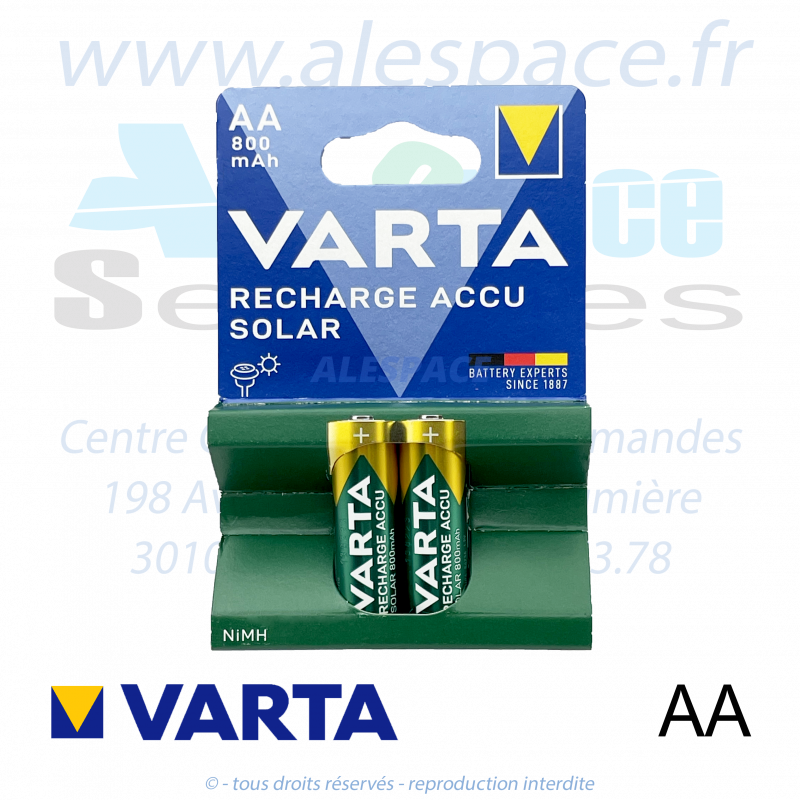 VARTA RECHARGE ACCU SOLAR - AA HR6 - NIMH 800 mah - 1,2V - Blister x2 Accus - Photo 001 VARTA RECHARGE ACCU SOLAR - AA HR6 - NIMH 800 mah - 1,2V - Blister x2 Accus - Photo 001