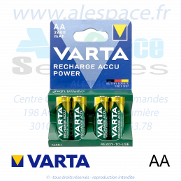 VARTA RECHARGE ACCU POWER - AA HR6 - NIMH 2600 mah - 1,2V - Blister x4 Accus - Photo 001