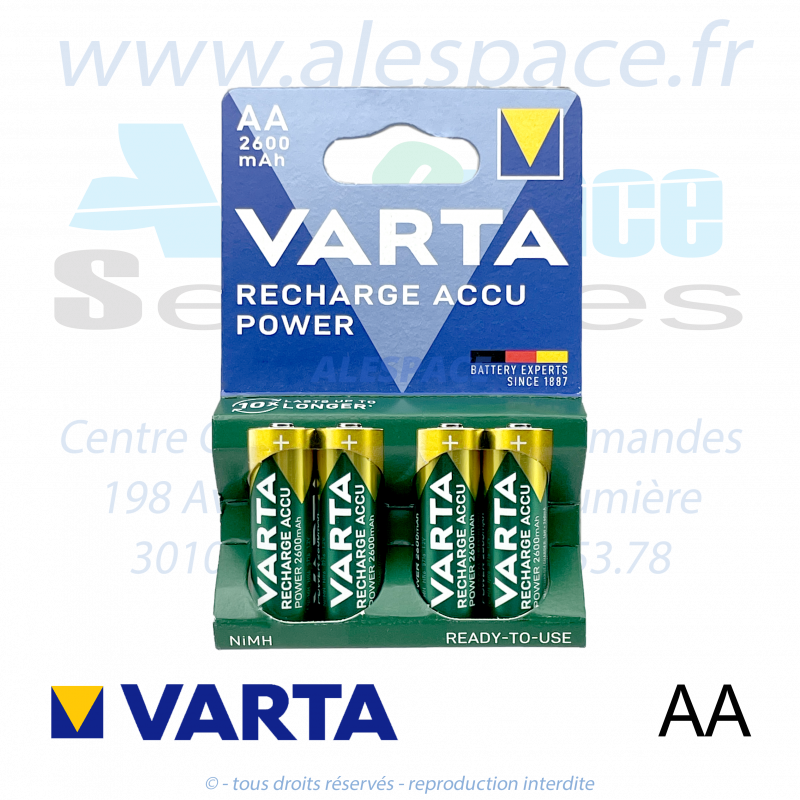 VARTA RECHARGE ACCU POWER - AA HR6 - NIMH 2600 mah - 1,2V - Blister x4 Accus - Photo 001 VARTA RECHARGE ACCU POWER - AA HR6 - NIMH 2600 mah - 1,2V - Blister x4 Accus - Photo 001