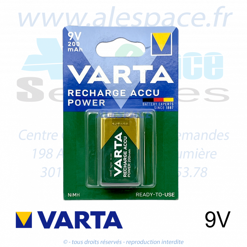 VARTA RECHARGE ACCU POWER - 9V HR9V E-BLOCK - NIMH 200 mah - 9V - Photo 001 VARTA RECHARGE ACCU POWER - 9V HR9V E-BLOCK - NIMH 200 mah - 9V - Photo 001