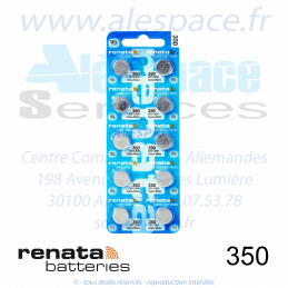 RENATA 350 MP - SR1136W - Pile de montre 1,55V - Blister x10 Piles - Photo 001