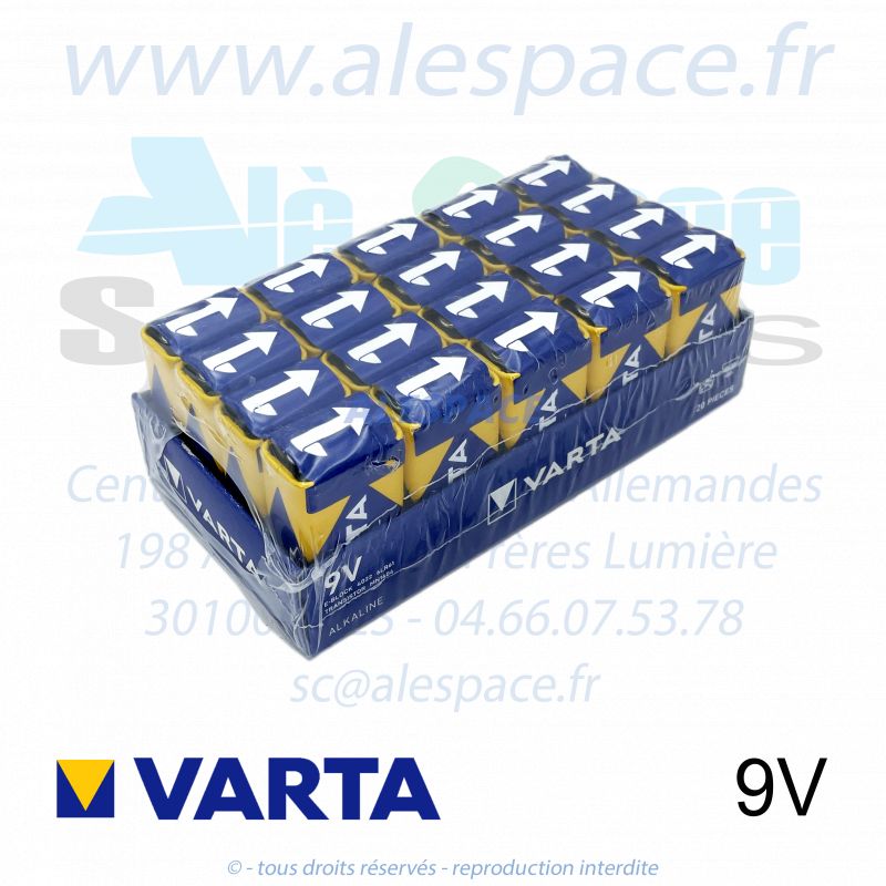 VARTA INDUSTRIAL PRO - 9V 6LR61 - Pile alcaline- 9V - Boite x20 Piles - Photo 001 VARTA INDUSTRIAL PRO - 9V 6LR61 - Pile alcaline- 9V - Boite x20 Piles - Photo 001