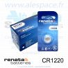 RENATA CR1220 MFR SC - Pile bouton Lithium - 3V - Boîte x10 Piles - Photo 001