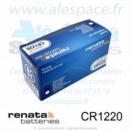 RENATA CR1220 MFR SC - Pile bouton Lithium - 3V - Boîte x10 Piles - Photo 002