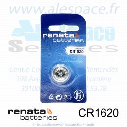 RENATA CR1620 SC - Pile bouton Lithium - 3V - Photo 001