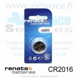 RENATA CR2016 MFR SC - Pile bouton Lithium - 3V - Photo 001