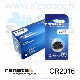 RENATA CR2016 MFR SC - Pile bouton Lithium - 3V - Boîte x10 Piles - Photo 001