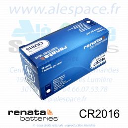 RENATA CR2016 MFR SC - Pile bouton Lithium - 3V - Boîte x10 Piles - Photo 002