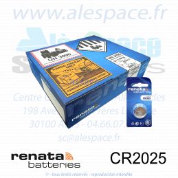 RENATA CR2025 MFR SC - Pile bouton Lithium - 3V - Boîte x300 Piles - Photo 001