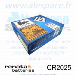 RENATA CR2025 MFR SC - Pile bouton Lithium - 3V - Boîte x300 Piles - Photo 002