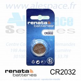 RENATA CR2032 MFR SC - Pile bouton Lithium - 3V - Photo 001
