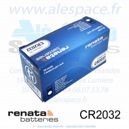 RENATA CR2032 MFR SC - Pile bouton Lithium - 3V - Boîte x10 Piles - Photo 002