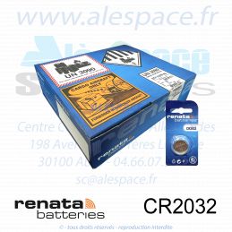 RENATA CR2032 MFR SC - Pile bouton Lithium - 3V - Boîte x300 Piles - Photo 001