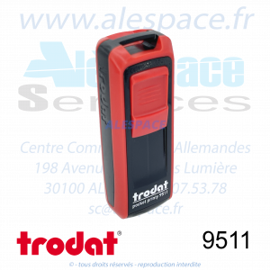 TRODAT - 9511 MONTURE TAMPON DE POCHE POCKET PRINTY - ROUGE - Réf 148739 - Photo 001
