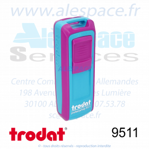 TRODAT - 9511 MONTURE TAMPON DE POCHE POCKET PRINTY - ROSE TURQUOISE - Réf 148755 - Photo 001