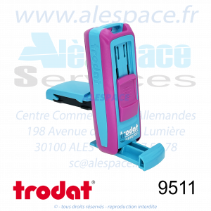 TRODAT - 9511 MONTURE TAMPON DE POCHE POCKET PRINTY - ROSE TURQUOISE - Réf 148755 - Photo 002