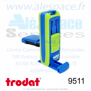 TRODAT - 9511 MONTURE TAMPON DE POCHE POCKET PRINTY - VERT BLEU - Réf 148840 - Photo 002