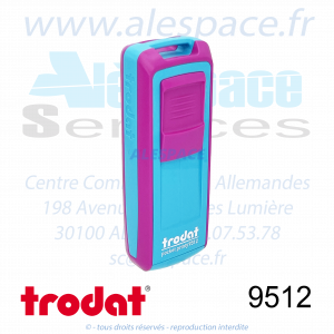 TRODAT - 9512 MONTURE TAMPON DE POCHE POCKET PRINTY - ROSE TURQUOISE - Réf 149196 - Photo 001