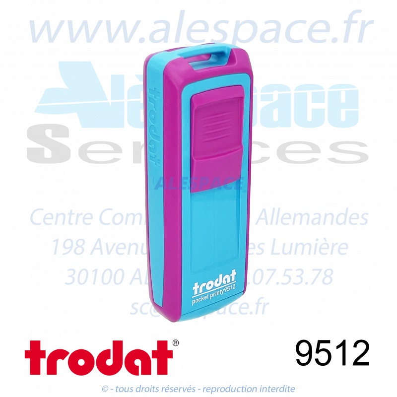TRODAT - 9512 MONTURE TAMPON DE POCHE POCKET PRINTY - ROSE TURQUOISE - Réf 149196 - Photo 001 TRODAT - 9512 MONTURE TAMPON DE POCHE POCKET PRINTY - ROSE TURQUOISE - Réf 149196 - Photo 001