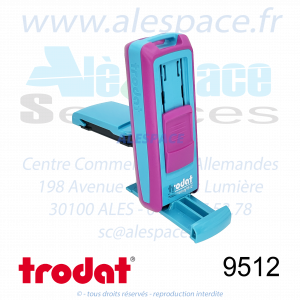 TRODAT - 9512 MONTURE TAMPON DE POCHE POCKET PRINTY - ROSE TURQUOISE - Réf 149196 - Photo 002