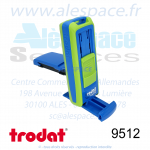 TRODAT - 9512 MONTURE TAMPON DE POCHE POCKET PRINTY - VERT BLEU - Réf 149200 - Photo 002