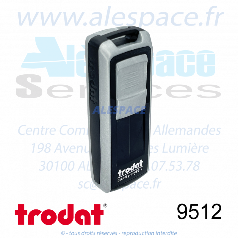 TRODAT - 9512 MONTURE TAMPON DE POCHE POCKET PRINTY - ARGENT - Réf 149204 - Photo 001 TRODAT - 9512 MONTURE TAMPON DE POCHE POCKET PRINTY - ARGENT - Réf 149204 - Photo 001