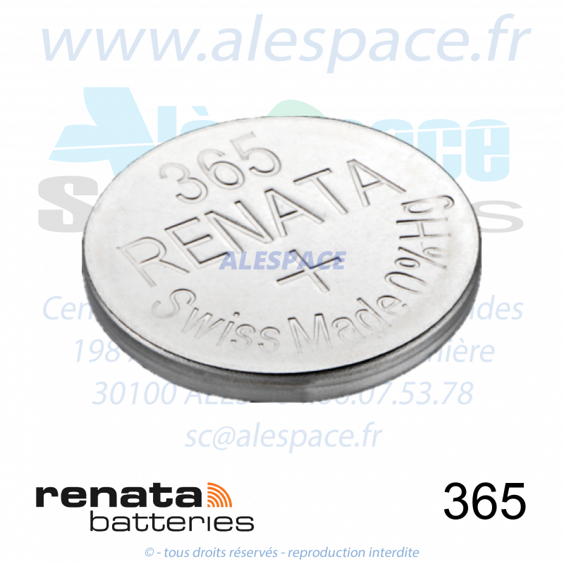 RENATA 365 MP - SR1116W - Pile de montre 1,55V - Photo 001 RENATA 365 MP - SR1116W - Pile de montre 1,55V - Photo 001