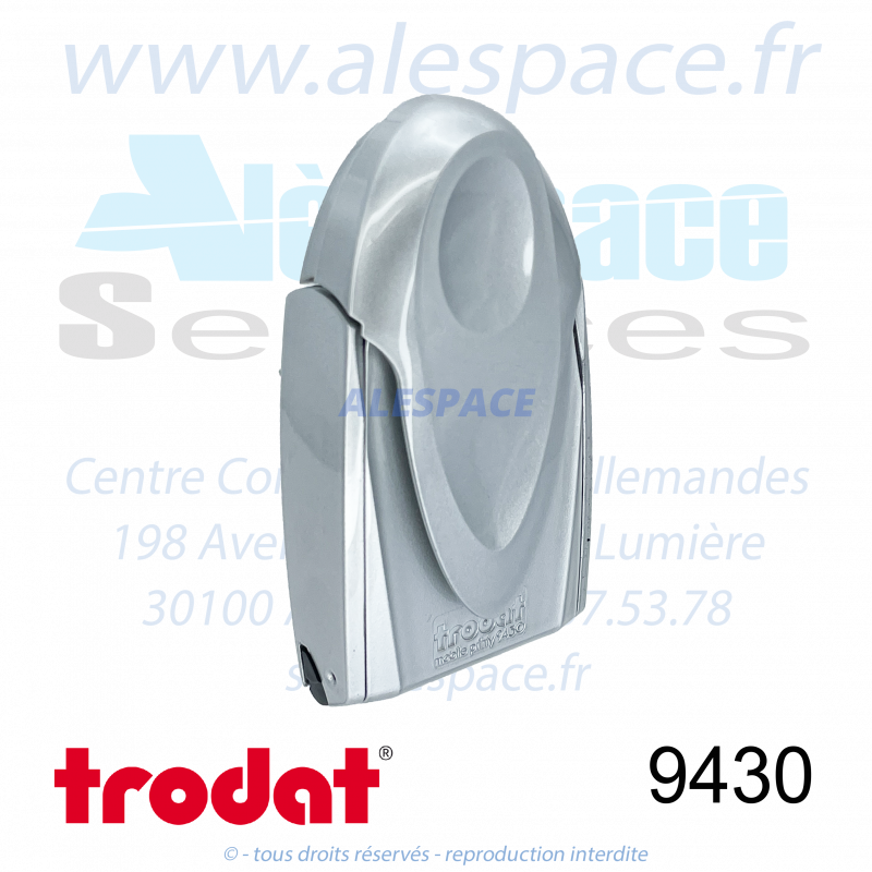 TRODAT - 9430 MONTURE TAMPON DE POCHE MOBILE PRINTY - ARGENT GLACÉ - Réf 19924 - Photo 001 TRODAT - 9430 MONTURE TAMPON DE POCHE MOBILE PRINTY - ARGENT GLACÉ - Réf 19924 - Photo 001