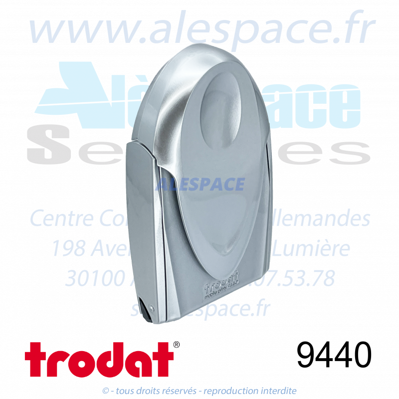 TRODAT - 9440 MONTURE TAMPON DE POCHE MOBILE PRINTY - ARGENT GLACÉ - Ref 46304 - Photo 001 TRODAT - 9440 MONTURE TAMPON DE POCHE MOBILE PRINTY - ARGENT GLACÉ - Ref 46304 - Photo 001