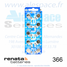 RENATA 366 MP - SR1116SW - Pile de montre 1,55V - Blister x10 Piles - Photo 001