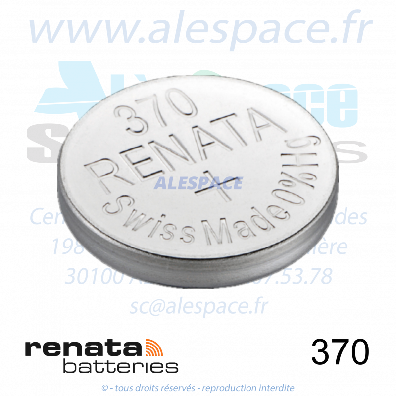 RENATA 370 MP - SR920W - Pile de montre 1,55V - Photo 001 RENATA 370 MP - SR920W - Pile de montre 1,55V - Photo 001