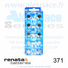 RENATA 371 MP - SR920SW - Pile de montre 1,55V - Blister x10 Piles - Photo 001