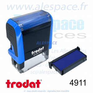 TRODAT - 4911 MONTURE TAMPON PRINTY 4.0 - BLEU ENCREUR BLEU - Réf 43084 - Photo 001 