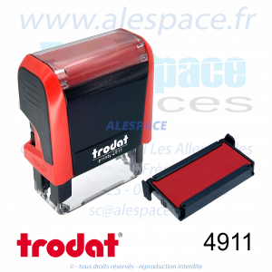 TRODAT - 4911 MONTURE TAMPON PRINTY 4.0 - ROUGE ENCREUR ROUGE - Réf 43088 - Photo 001 