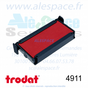 TRODAT - 4911 MONTURE TAMPON PRINTY 4.0 - ROUGE ENCREUR ROUGE - Réf 43088 - Photo 003