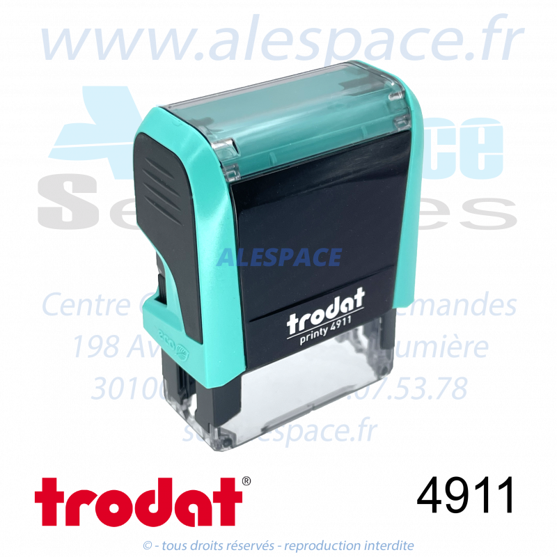 TRODAT - 4911 MONTURE TAMPON PRINTY 4.0 - TURQUOISE - Réf 121174 - Photo 001 TRODAT - 4911 MONTURE TAMPON PRINTY 4.0 - TURQUOISE - Réf 121174 - Photo 001