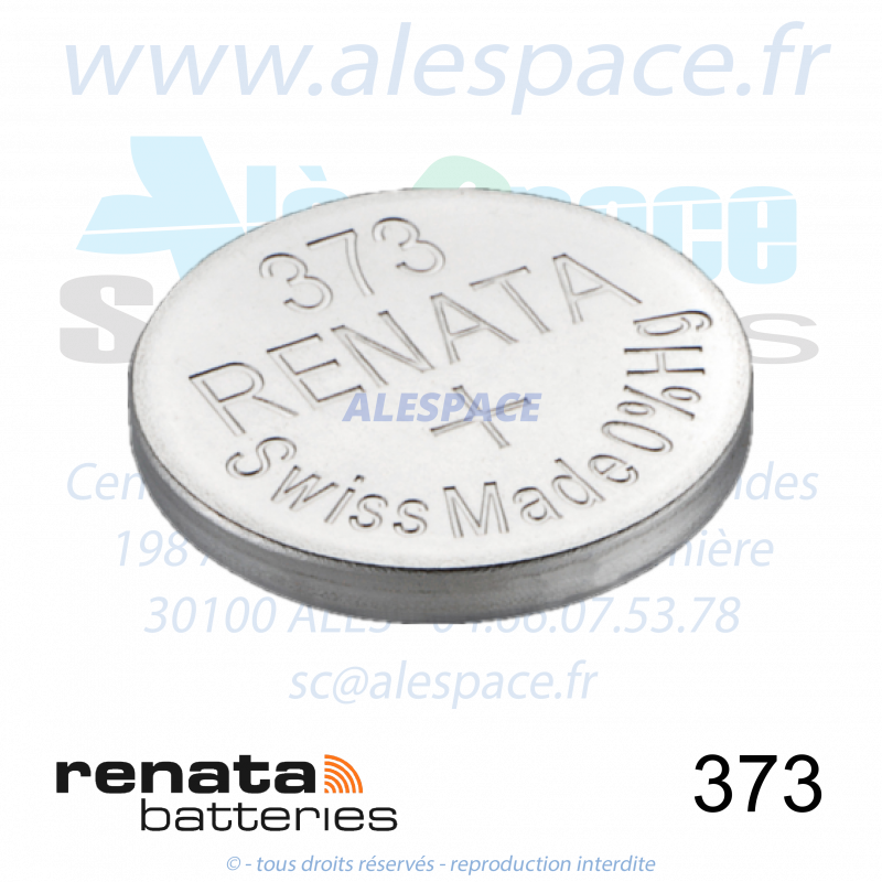 RENATA 373 MP - SR916SW - Pile de montre 1,55V - Photo 001 RENATA 373 MP - SR916SW - Pile de montre 1,55V - Photo 001