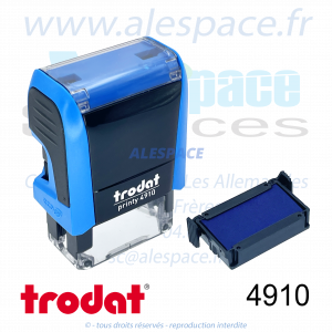TRODAT - 4910 MONTURE TAMPON PRINTY 4.0 - BLEU ENCREUR BLEU - Réf. 53141 - Photo 001