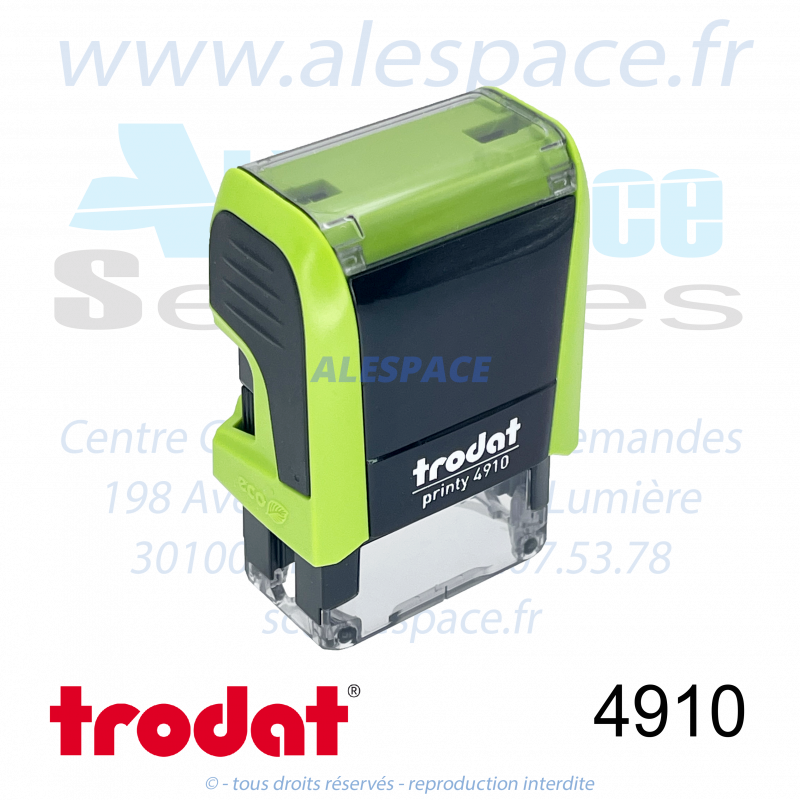 TRODAT - 4910 MONTURE TAMPON PRINTY 4.0 - VERT - Réf. 43115 - Photo 001 TRODAT - 4910 MONTURE TAMPON PRINTY 4.0 - VERT - Réf. 43115 - Photo 001