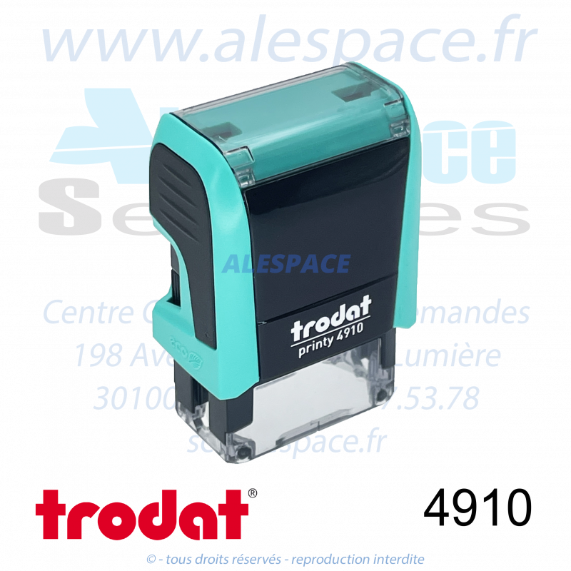 TRODAT - 4910 MONTURE TAMPON PRINTY 4.0 - TURQUOISE - Réf. 121173 - Photo 001 TRODAT - 4910 MONTURE TAMPON PRINTY 4.0 - TURQUOISE - Réf. 121173 - Photo 001