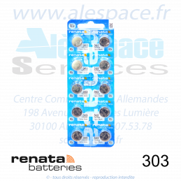 Blister x10 Piles RENATA 303 MP - SR44SW - Pile de montre 1,55V - Blister x10 Piles - Photo 001