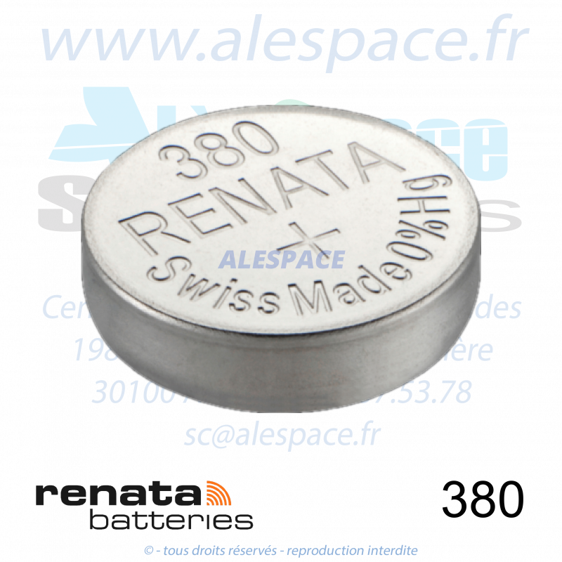 RENATA 380 MP - SR936W - Pile de montre 1,55V - Photo 001 RENATA 380 MP - SR936W - Pile de montre 1,55V - Photo 001